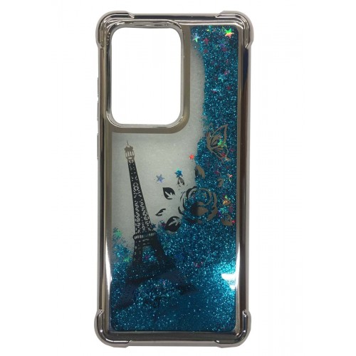 Galaxy S20Ultra Waterfall Protective Case Silver Eiffel Tower